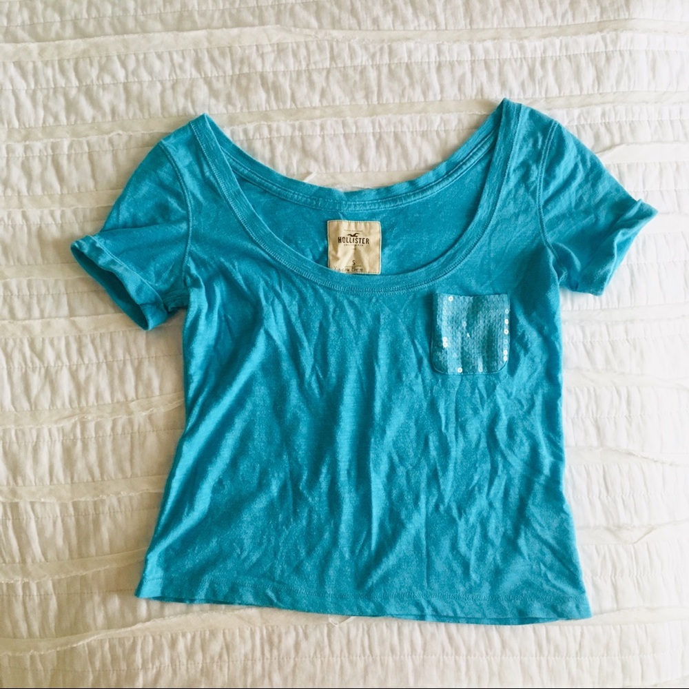 Blue Hollister Cropped T-shirt 5/$25